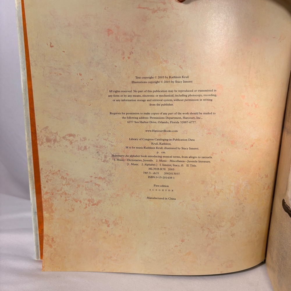 M Is for Music Kathleen Krull Stacy Innerst First Edition Hardcover 2003 - Picture 5 of 9